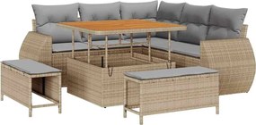 vidaXL Σετ Καναπέ Κήπου 8 pcs Μπεζ συνθετικό ρατάν