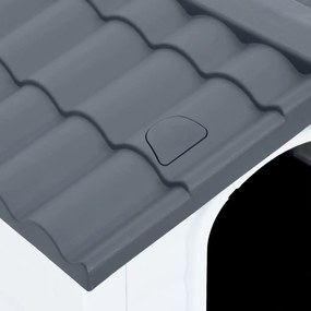 vidaXL Σπιτάκι Σκύλου Γκρι 90,5 x 68 x 66 εκ. από Πολυπροπυλένιο