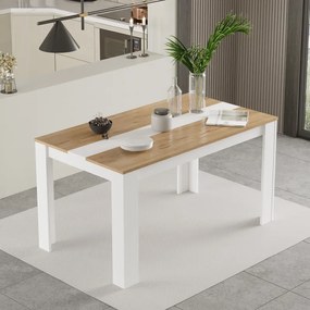 Τραπέζι Sepen pakoworld σε φυσική-λευκή απόχρωση 140x80x74εκ - 176-000194