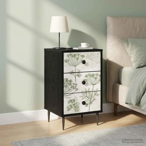 vidaXL Κομοδίνο GOTHA 2 τμχ. Μαύρη Δρυς 36 x 33 x 61 εκ.