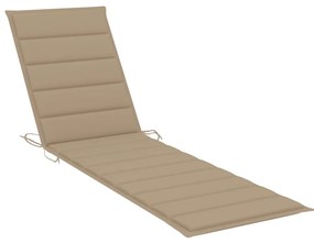 vidaXL Ξαπλώστρα από Μασίφ Ξύλο Teak με Τραπέζι και Μαξιλάρι
