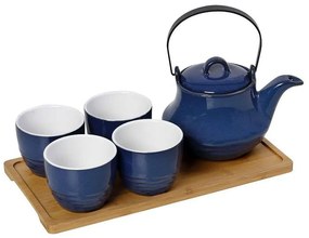 Σετ Τσαγιού 5Τμχ Με Κούπα Και Φίλτρο Ritual SPI113 600ml 30x17x12cm Blue Espiel Ceramic