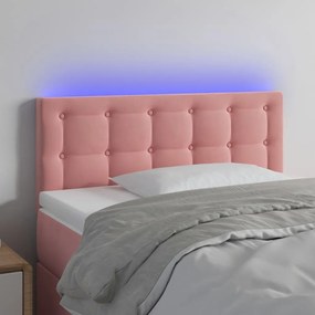 Κεφαλάρι Κρεβατιού LED Ροζ 100x5x78/88 εκ. Βελούδινο 3122093