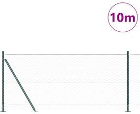 vidaXL Φράχτης Εξάγωνο Πράσινο 0.8x10 μ Χάλυβας
