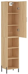 vidaXL Μπουφές Sonoma δρυς 34,5 x 34 x 180 εκ. από Επεξεργασμένο Ξύλο