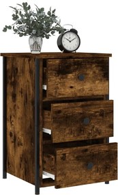 vidaXL Κομοδίνα 2 τεμ. Καπνιστή Δρυς 40 x 36 x 60 εκ. Επεξεργ. Ξύλο