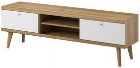 Lh-homefurniture Έπιπλο τηλεόρασης 02103-PR Λευκό+Riviera 160x50x40cm 02103-PR