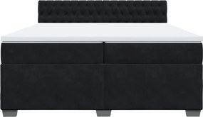 vidaXL Κρεβάτι Boxspring με Στρώμα Μαύρο 200x200 εκ. Βελούδινο