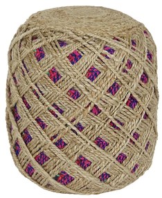 Υποπόδια Home ESPRIT Καφέ Πολύχρωμο Γιούτα 40 x 40 x 45 cm