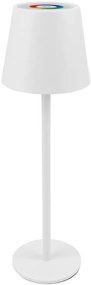 POWERTECH LED επιτραπέζιο φωτιστικό HLL-0196, RGB, ρυθμιζόμενο, επαναφορτιζόμενο, λευκό