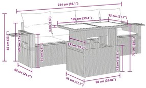 Σετ Καναπέ Κήπου 5 Τεμαχίων Μαύρο Συνθετικό Ρατάν με Μαξιλάρια - Μαύρο