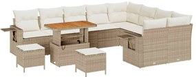 vidaXL Σετ Καναπέ Κήπου 12 pcs Μπεζ συνθετικό ρατάν