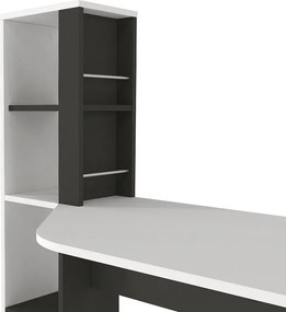 Γραφείο εργασίας Gemini Megapap χρώμα ανθρακί - λευκό 121,8x59,6x131,8εκ.