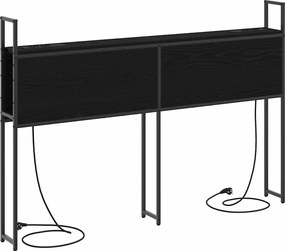 vidaXL Κεφαλάρι Αποθήκης με Σταθμό Φόρτισης με ράφι Μαύρη δρυς