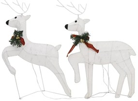 vidaXL Χριστουγεννιάτικοι Τάρανδοι 4 τεμ. με 80 LED Λευκοί