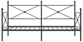 vidaXL Κρεβάτι ημέρας χωρίς στρώμα Μαύρο 107x203 cm Ατσάλι