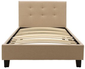 Κρεβάτι Mago pakoworld ύφασμα εκρού 100x200εκ