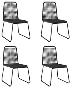 313112 vidaXL Καρέκλες Εξωτερικού Χώρου 4 τεμ. Μαύρες Συνθετικό Ρατάν Μαύρο, 1 Τεμάχιο