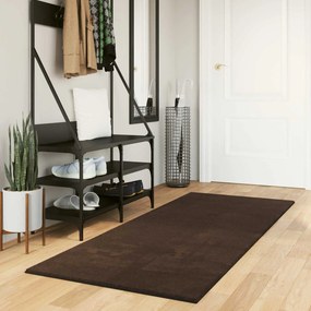 vidaXL Χαλί HUARTE Καφέ 80 x 200 cm 100% Πολυεστέρας Επίπεδος