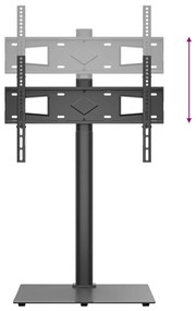 Βάση Τηλεόρασης Γωνιακή 1 Επιπέδου για 32-65 Ιντσών Μαύρη - Μαύρο