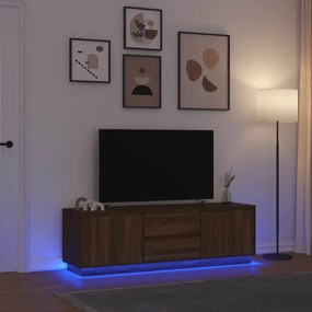 vidaXL Έπιπλο Τηλεόρασης με LED Καφέ Δρυς 160,5x41x50 εκ.