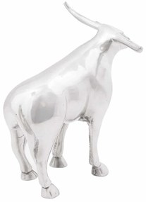 Γλυπτό ταύρου Ασημί 20 x 17 x 23 εκ Αλουμίνιο