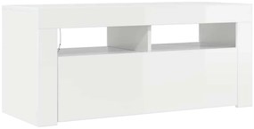 vidaXL Έπιπλο Τηλεόρασης με LED Γυαλιστερό Λευκό 90x35x40 εκ.