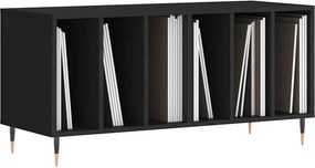 vidaXL Έπιπλο Δίσκων Μαύρο 100 x 38 x 48 εκ. από Επεξεργασμένο Ξύλο