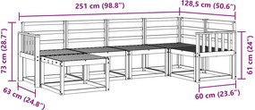 vidaXL Σειρά Καναπέ Εξωτερικού 6 pcs Φυσικό