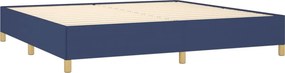vidaXL Κρεβάτι Boxspring με Στρώμα Μπλε 200x200 εκ. Υφασμάτινο
