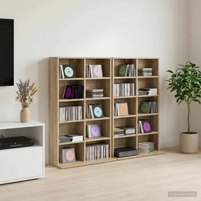 vidaXL Ντουλάπα CD 2 τμχ. Sonoma Δρυς 65 x 23,5 x 97,5 εκ.