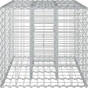 vidaXL Ανασηκωμένο κρεβάτι gabion Ασημί