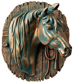 Διακοσμητικό Τοίχου Horse 891TNL3805 25x14x28cm Copper-Green Wallity Πολυέστερ