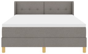 vidaXL Κρεβάτι Box Spring με Στρώμα σε Ταπέ, 140 x 190 εκ., Ύφασμα