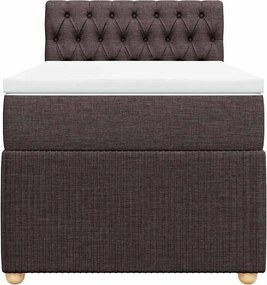 vidaXL Κρεβάτι Boxspring με Στρώμα Σκούρο Καφέ 100x200 εκ. Υφασμάτινο