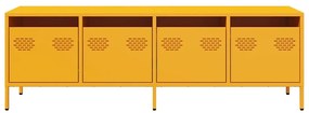 vidaXL Έπιπλο Τηλεόρασης Μουσταρδί 135x39x43,5 εκ Ατσάλι Ψυχρής Έλασης
