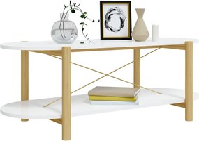 vidaXL Τραπεζάκι Σαλονιού Λευκό 110 x 48 x 40 εκ. Επεξεργασμένο Ξύλο