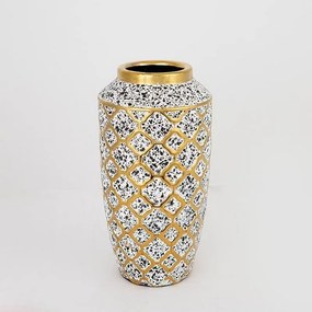 Βάζο Κεραμικό 752-20051 13x13x25cm White-Black Estheti Home Ceramic