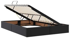 vidaXL Κρεβάτι Αποθήκης με στρώμα Μαύρο 140 x 200 cm Τεχνητό Δέρμα