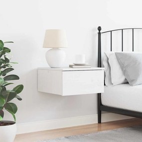 vidaXL Κομοδίνο με συρτάρι Λευκό 37 x 35 x 18.5 εκ Μασίφ ξύλο πεύκου
