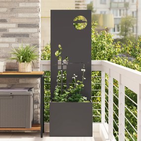vidaXL Γλάστρα Κήπου με Διακοσμητική Πάνελ Μαύρο 50 x 140 cm