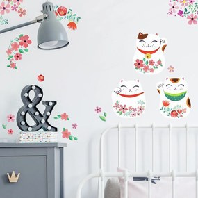 Παιδικά Αυτοκόλλητα Τοίχου RoomMates Γατούλες Ιαπωνίας RΜΚ4007