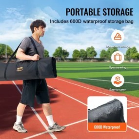 VEVOR I Screen Baseball for Batting Cage, 7x4 ft Baseball Softball Safety Screen, Body Protector Portable Batting Screen with Carry Bag &amp; Ground Stakes, Heavy Duty Pitching Net for Pitchers Protection