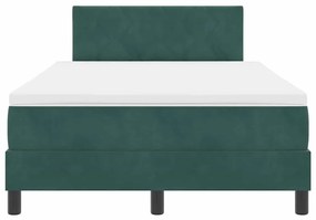 vidaXL Κρεβάτι με ελατήρια Σκούρο πράσινο 120 x 200 cm Βελούδο