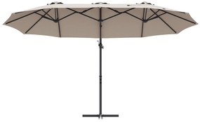 vidaXL Ομπρέλα κήπου τύπου καντίλας Taupe 372 x 198 x 253 εκ