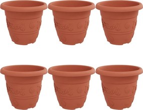 vidaXL Στρογγυλή Γλάστρα Λουλουδιών 6 pcs Κεραμιδί Ø 26 x 21.5 εκ.