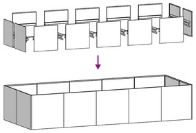 vidaXL Ζαρντινιέρα Ανθρακί 200x80x40 εκ. από Χάλυβα