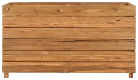 vidaXL Ζαρντινιέρα Υπερυψωμένη 100x40x55 εκ. Ανακυκλ. Ξύλο Teak/Ατσάλι