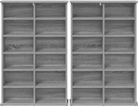 vidaXL Ντουλάπα CD 2 τμχ. Γκρι Sonoma 60 x 17 x 92 εκ.
