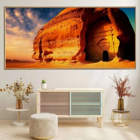 Πίνακας σε Ξύλο με Θέμα &#8220;Madain Saleh&#8221; σε ξύλινη Κορνίζα - 80cmx50cm